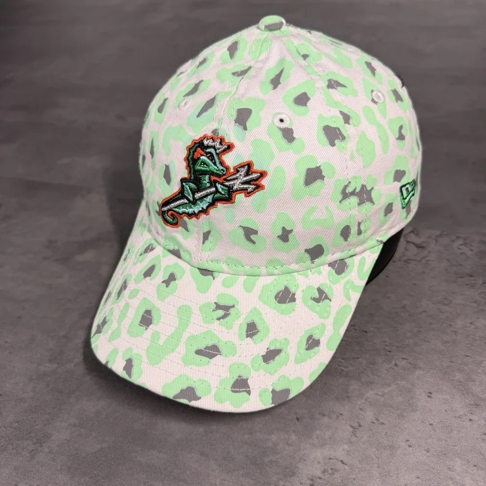 Norfolk Tides Hat New Era Cap Youth Kids Green White Orange Camo Seahorse MiLB